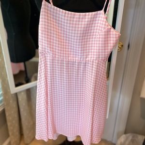 SHOW ME YOUR MUMU baby pink & white stripped dress